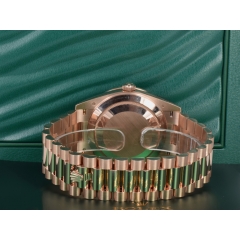 Day-Date 40mm chocolate Diamond dial - custom diamond bezel