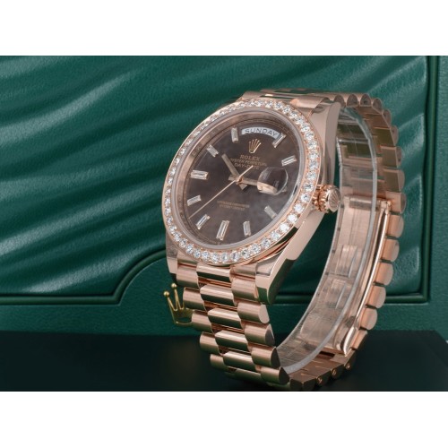 40mm chocolate Diamond dial - custom diamond bezel