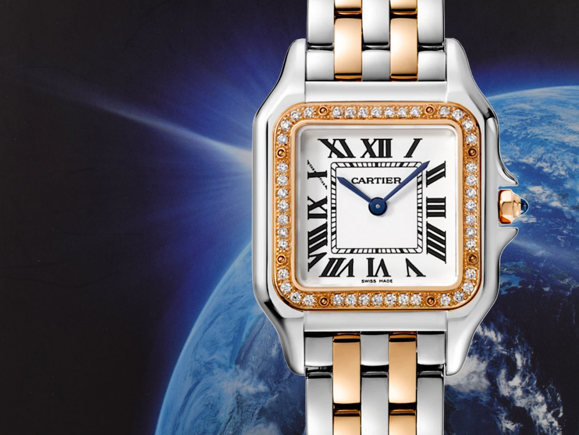 Panthère Medium steel/Rose Gold Diamond Ref. W3PN0007