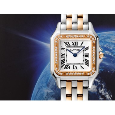 Panthère Medium steel/Rose Gold Diamond Ref. W3PN0007
