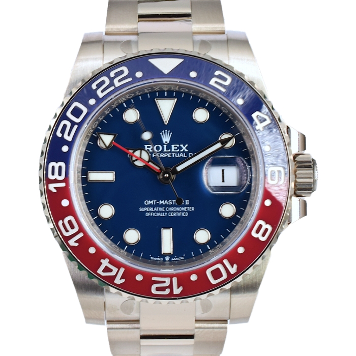 126719BLRO New Stickers 2021 - White Gold & Blue Dial
