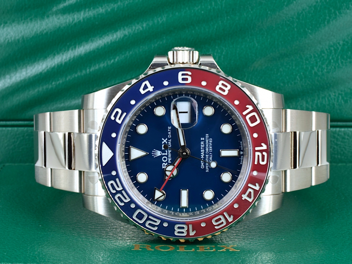 126719BLRO New Stickers 2021 - White Gold & Blue Dial