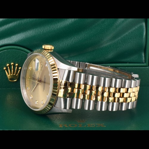 16233 Gold Dial With Big Diamonds - Full Set