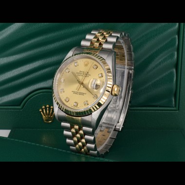16233 Gold Dial With Big Diamonds - Full Set