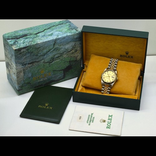 16233 Gold Dial With Big Diamonds - Full Set