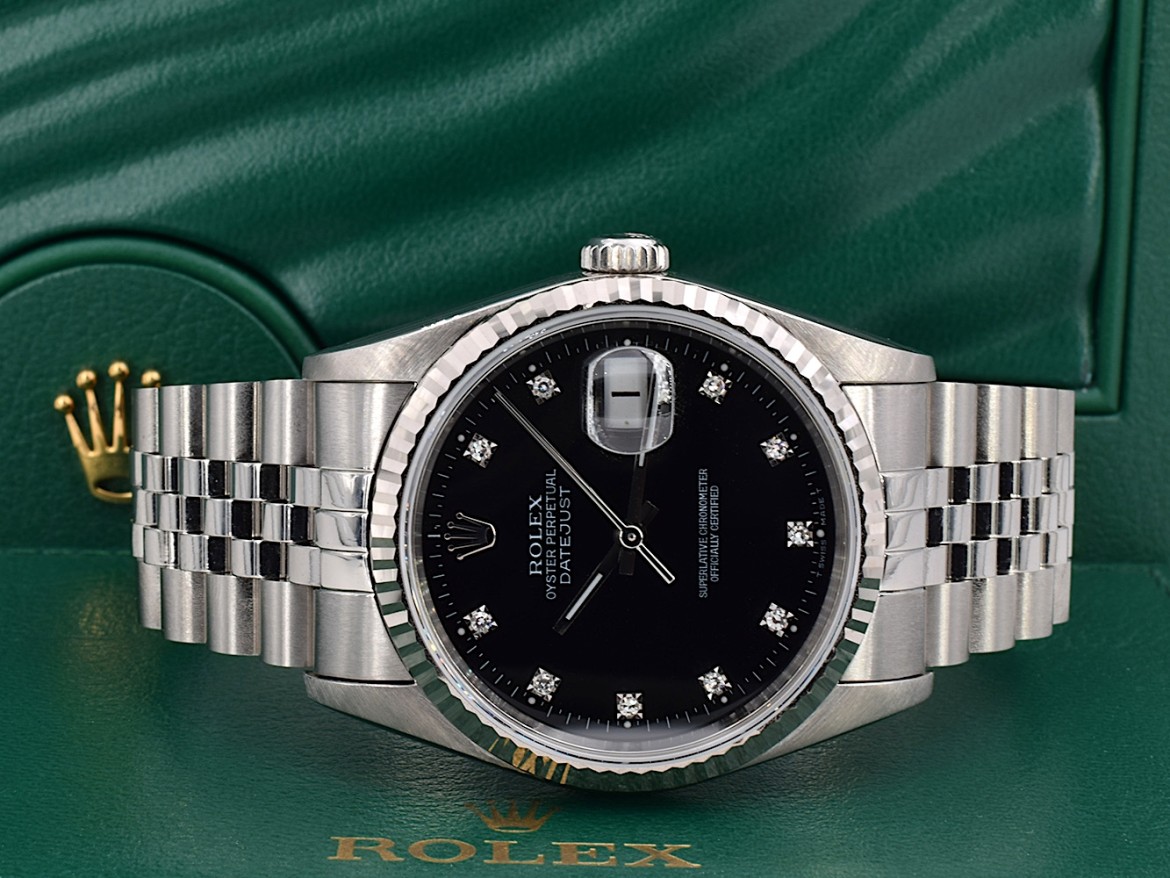 16234 Black Dial With Diamonds - Full Set 36mm