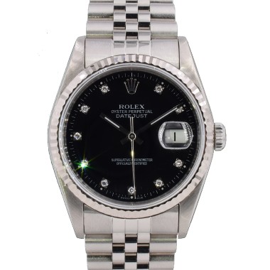 16234 Black Dial With Diamonds - Full Set 36mm
