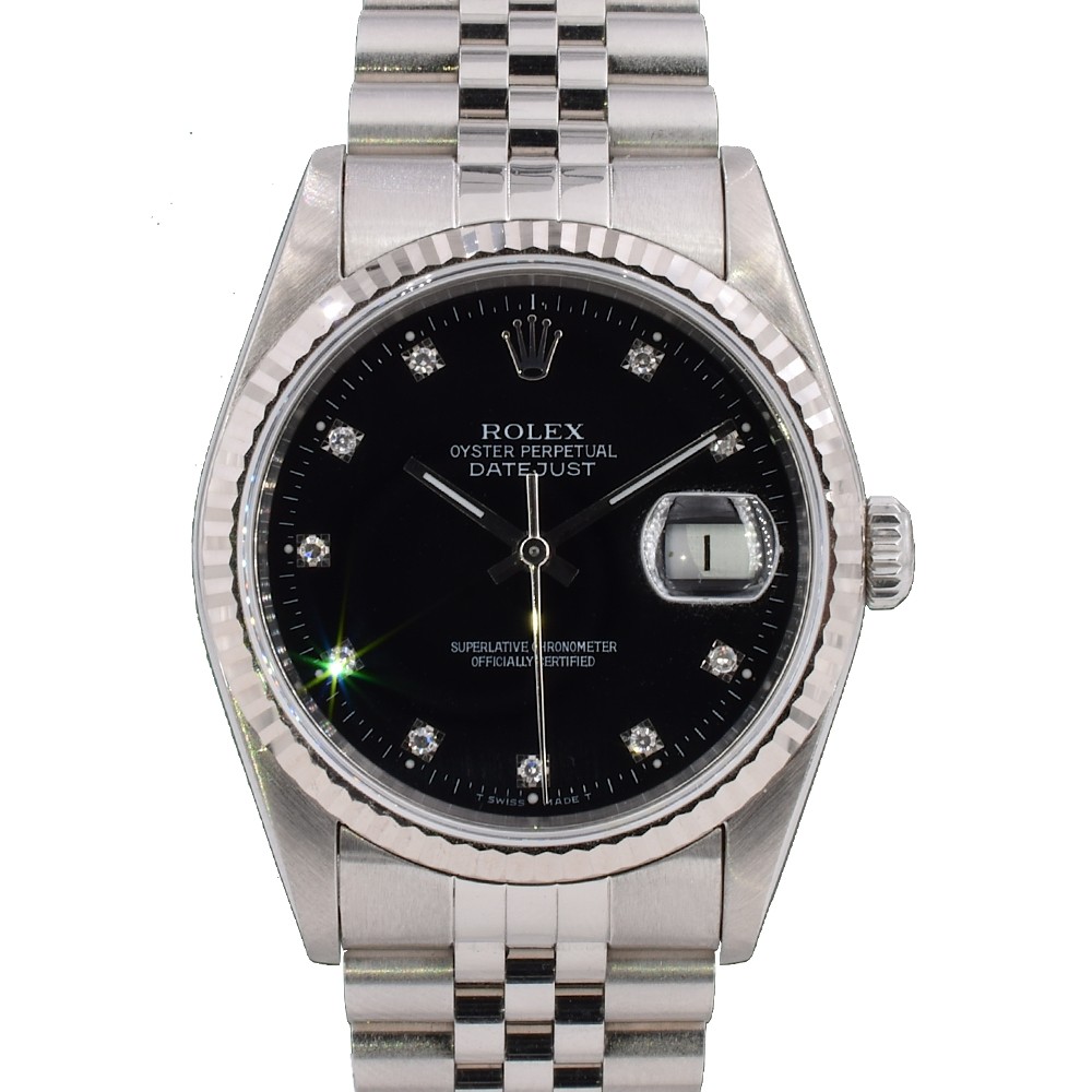 16234 Black Dial With Diamonds - Full Set 36mm