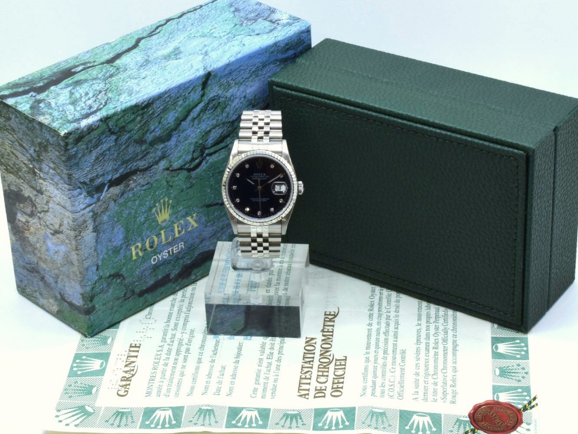 16234 Black Dial With Diamonds - Full Set 36mm