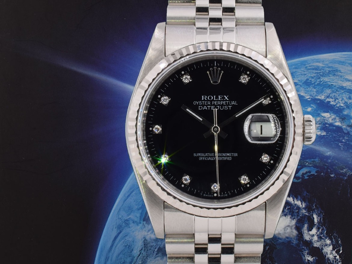 16234 Black Dial With Diamonds - Full Set 36mm