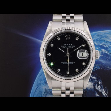 16234 Black Dial With Diamonds - Full Set 36mm