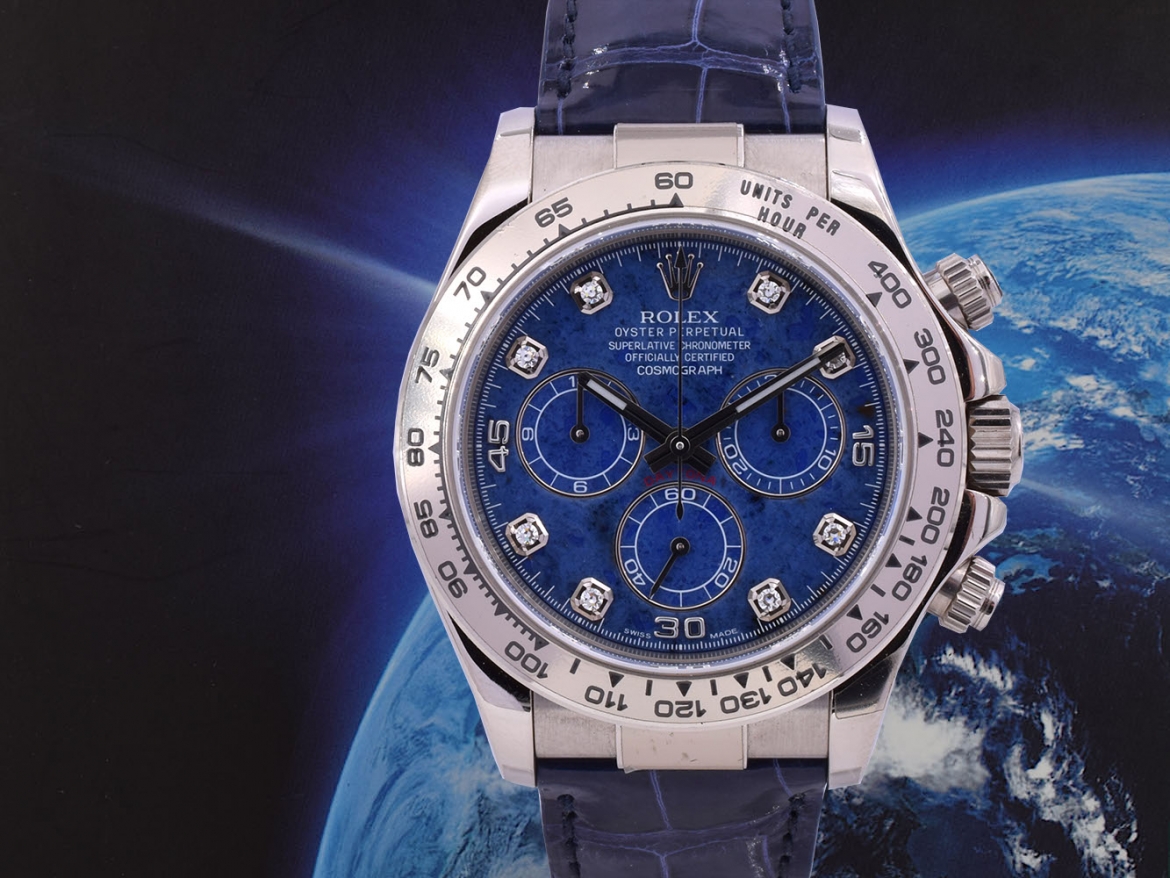 116519 New/Nos Stickers white gold sodalite diamonds dial - ITA