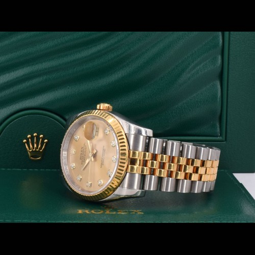 116233 Gold Dial With Big Diamonds - Full Set 36mm