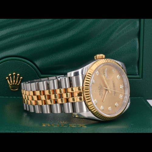 116233 Gold Dial With Big Diamonds - Full Set 36mm