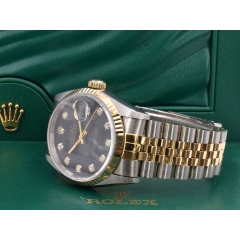 16233 Black Dial With Big Diamonds - Full Set