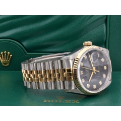 16233 Black Dial With Big Diamonds - Full Set