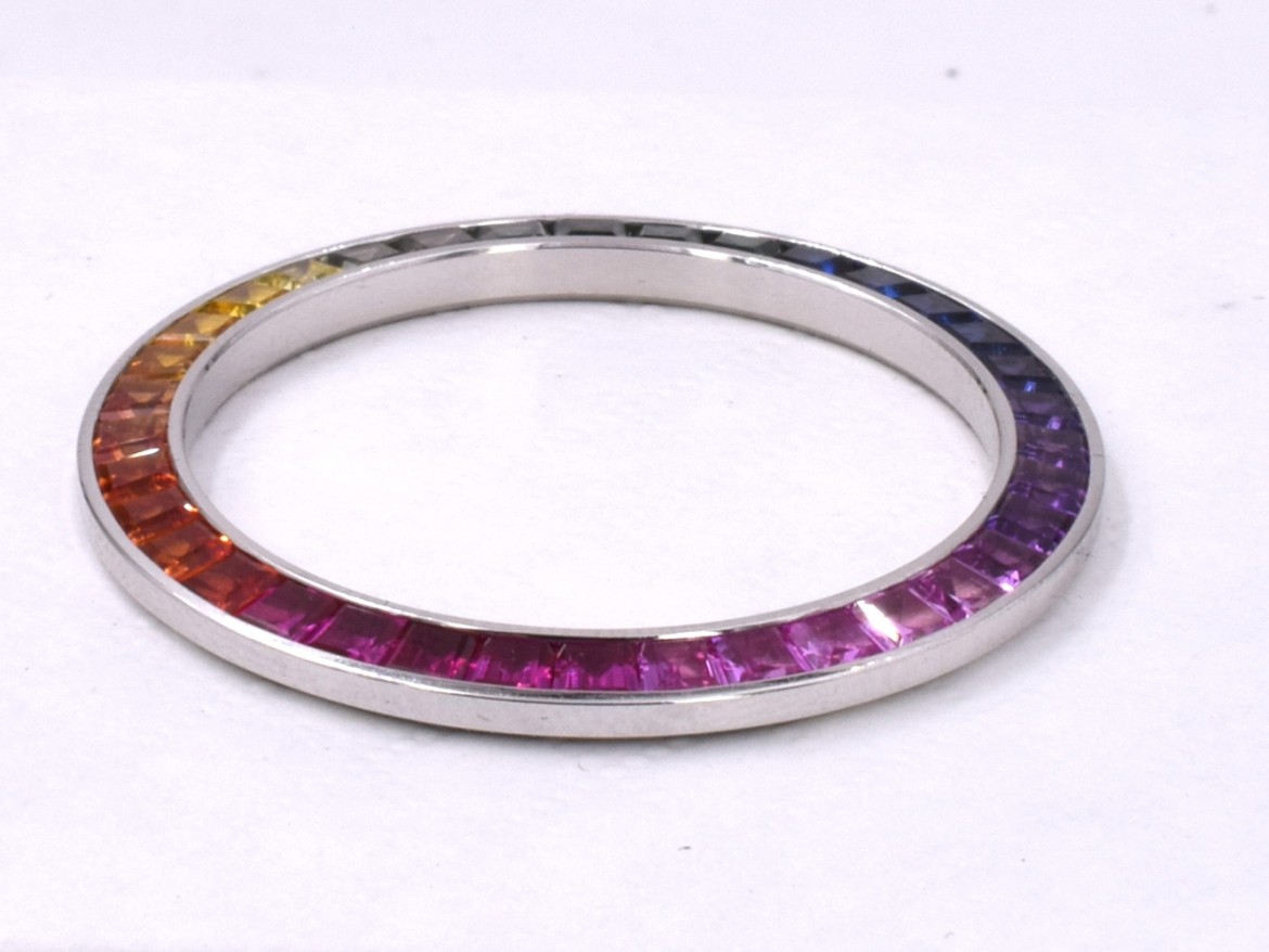 Rolex Daytona Rainbow lunetta-bezel White Gold After