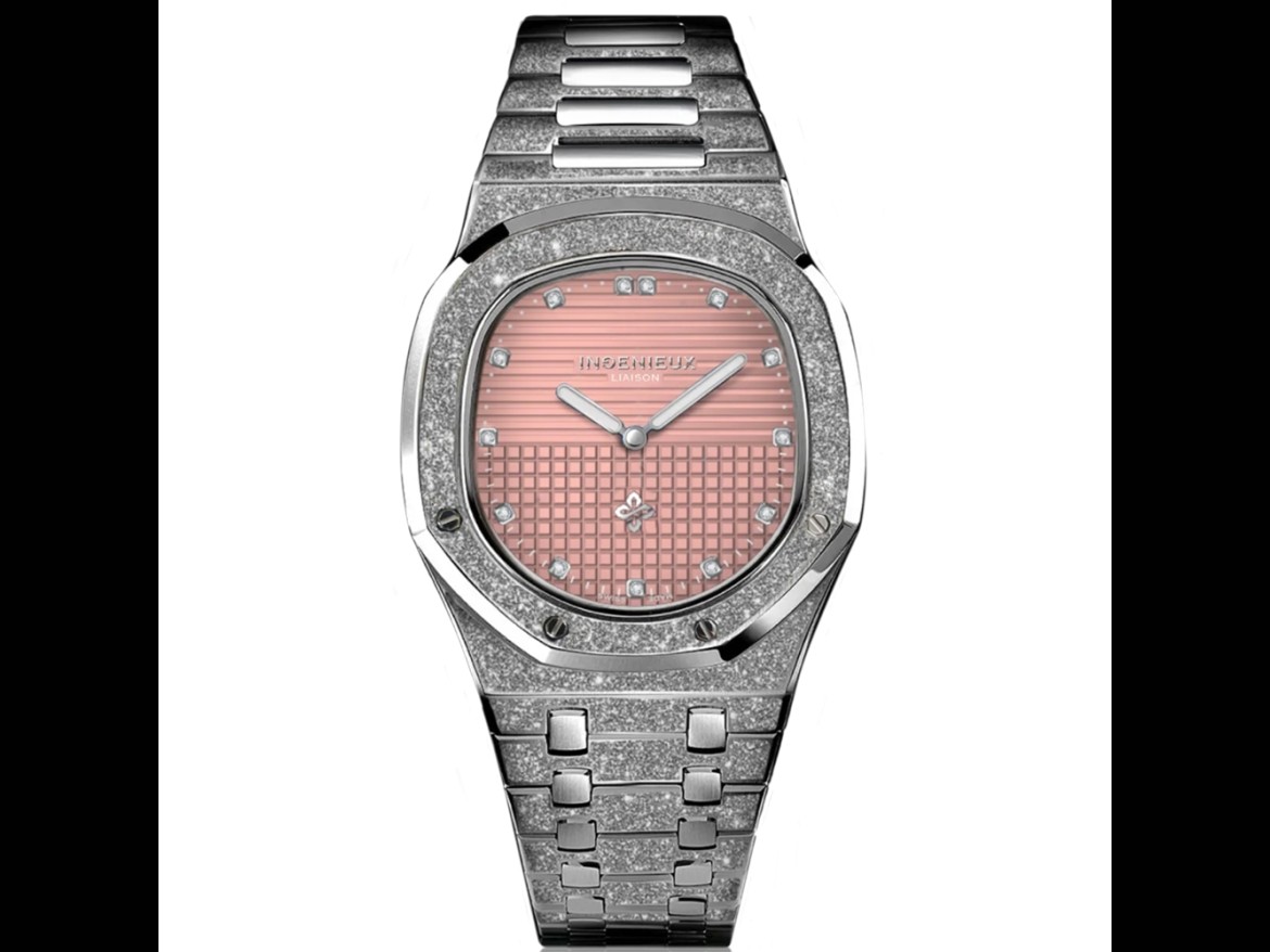 Genius Genta FROST PINK GUILLOCHÉ DIAMOND DIAL