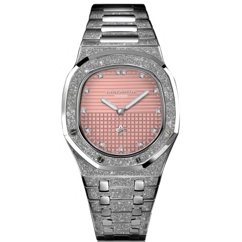 Genius Genta FROST PINK GUILLOCHÉ DIAMOND DIAL