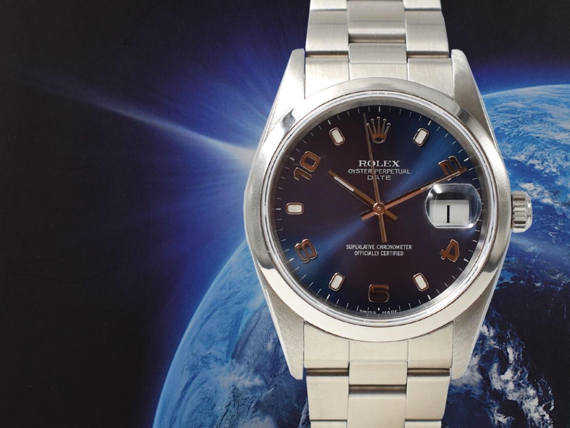 15200 34mm Blue dial Full Set