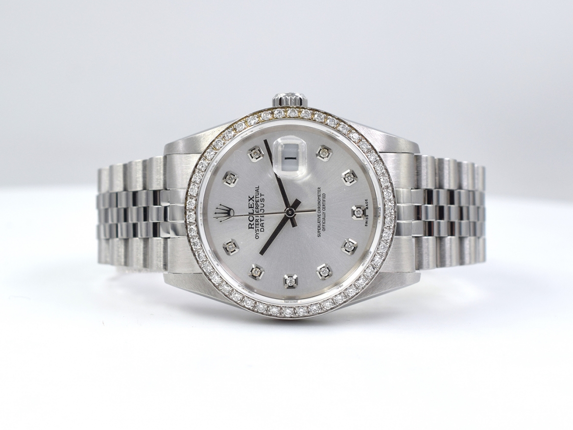 16234 Silver Diamonds Dial & After Diamonds Bezel - Full Set 36mm