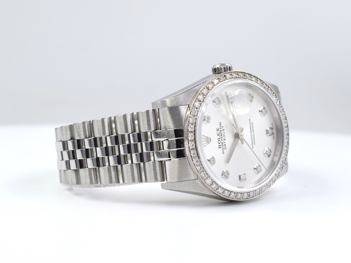 16234 Silver Diamonds Dial & After Diamonds Bezel - Full Set 36mm