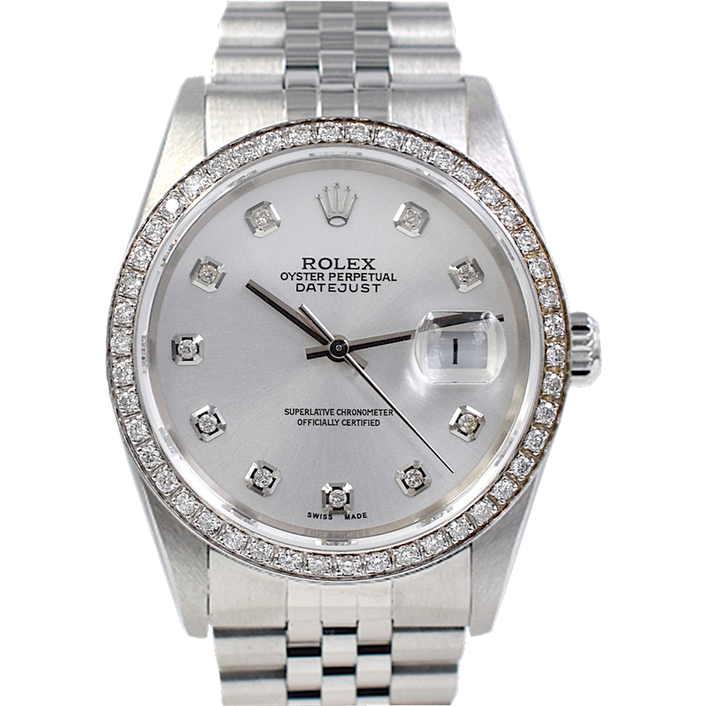 16234 Silver Diamonds Dial & After Diamonds Bezel - Full Set 36mm