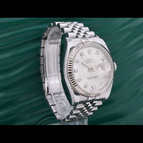 116234 Silver Dial With Big Diamonds - Full Set 36mm