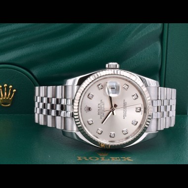 116234 Silver Dial With Big Diamonds - Full Set 36mm
