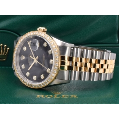 16233 Black Dial With Big Diamonds & After Diamonds Bezel - Full Set 36mm