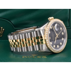 16233 Black Dial With Big Diamonds & After Diamonds Bezel - Full Set 36mm