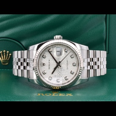 116234 White Jubilee Dial With Big Diamonds - Full Set 36mm