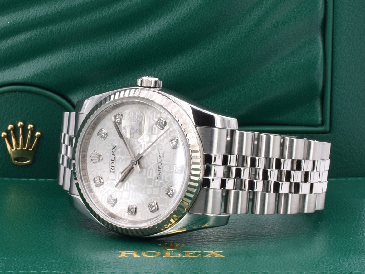 116234 White Jubilee Dial With Big Diamonds - Full Set 36mm