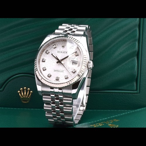 116234 White Jubilee Dial With Big Diamonds - Full Set 36mm