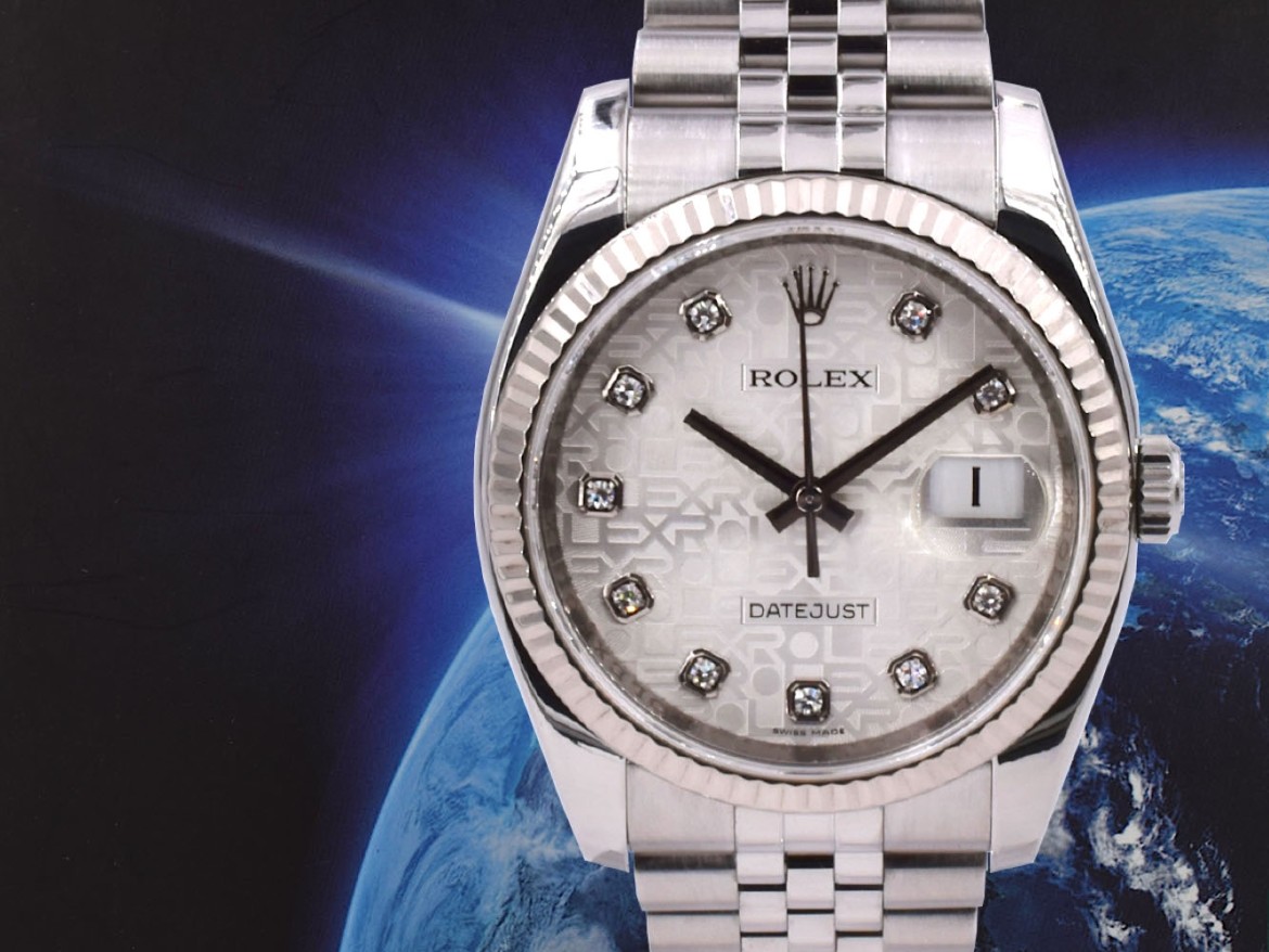 116234 White Jubilee Dial With Big Diamonds - Full Set 36mm