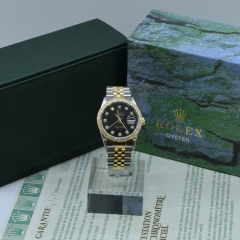 16233 Black Dial With Big Diamonds & After Diamonds Bezel - Full Set 36mm