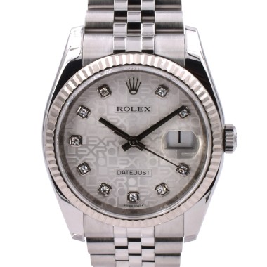 116234 White Jubilee Dial With Big Diamonds - Full Set 36mm