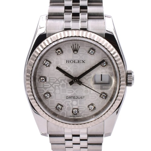 116234 White Jubilee Dial With Big Diamonds - Full Set 36mm
