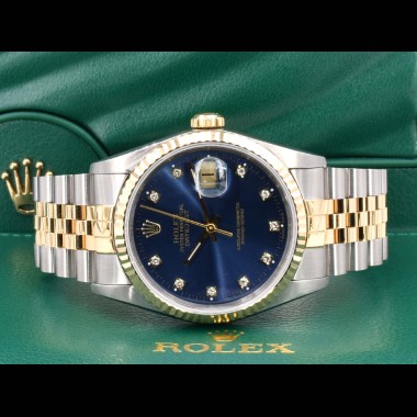 16233 Blue Dial With Diamonds - Full Set