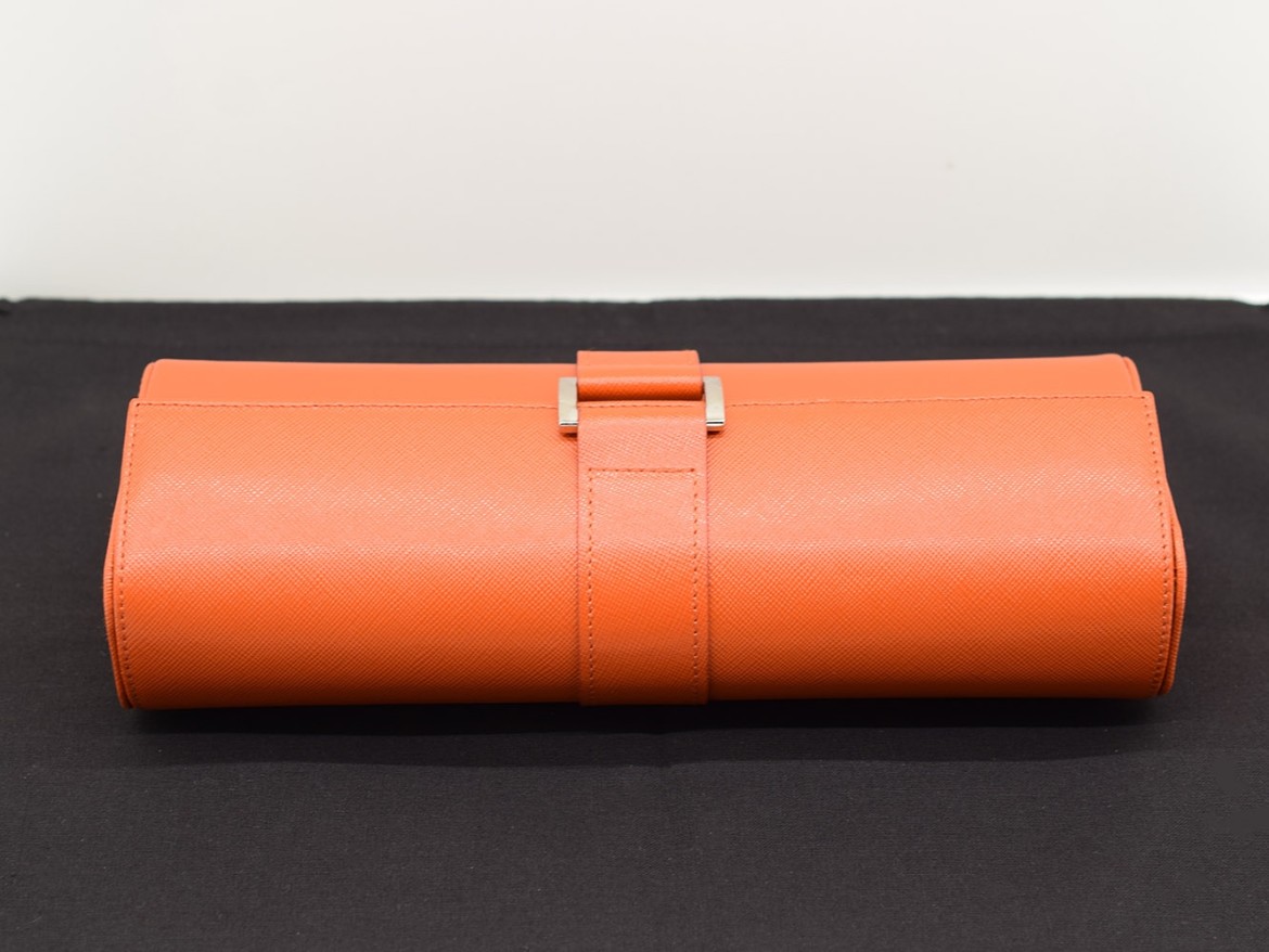 Leather Watch Box made in Italy  orange