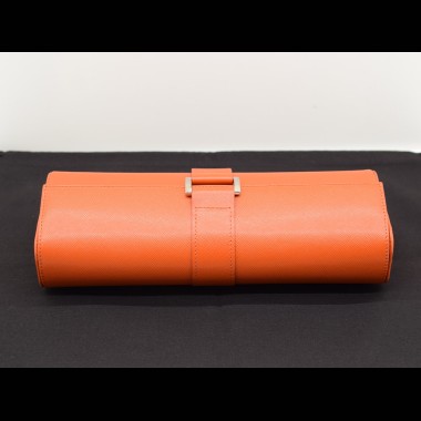 Porta Orologi in pelle interno in alcantara  made in Italy orange