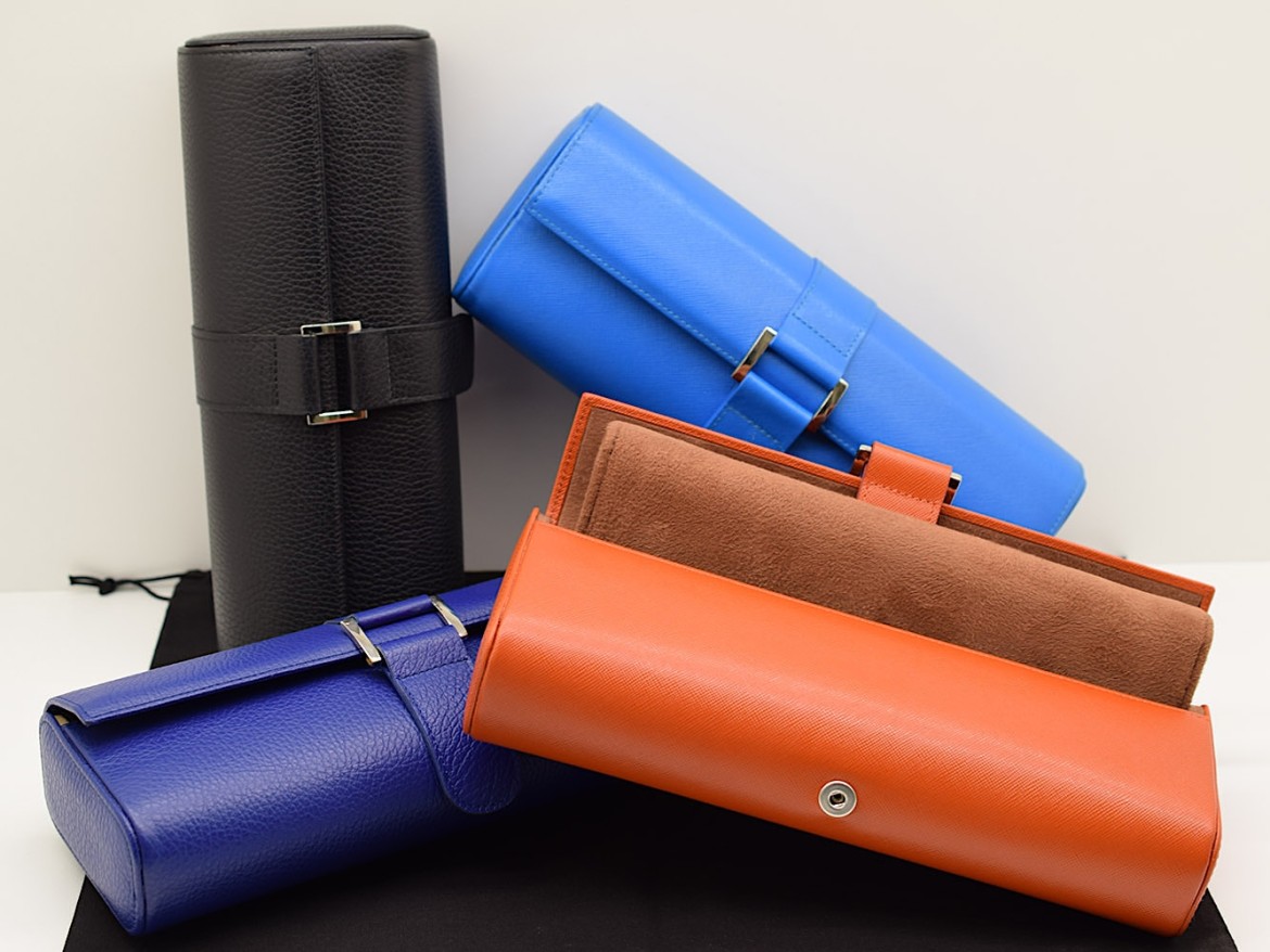 Porta Orologi in pelle interno in alcantara  made in Italy