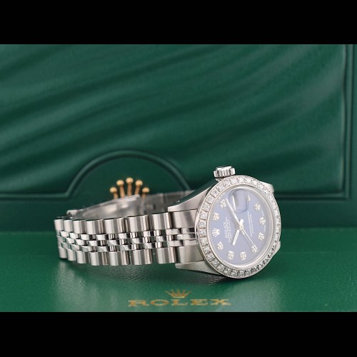 69174 Blue Dial With Big Diamonds & After Diamonds Bezel 26mm