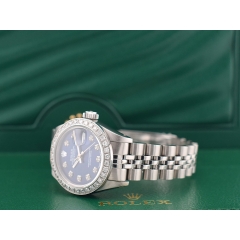 69174 Blue Dial With Big Diamonds & After Diamonds Bezel 26mm