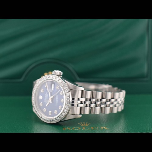 69174 Blue Dial With Big Diamonds & After Diamonds Bezel 26mm