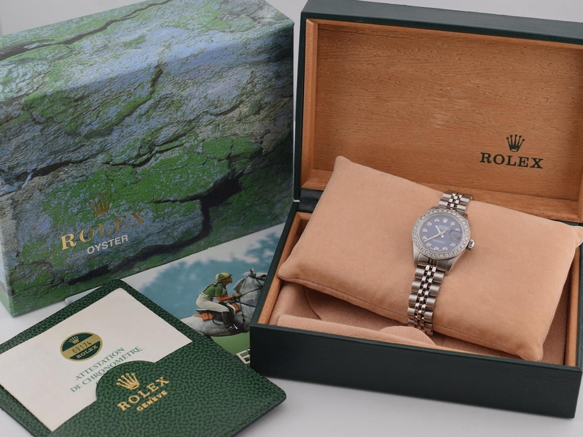 69174 Blue Dial With Big Diamonds & After Diamonds Bezel 26mm