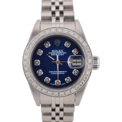 69174 Blue Dial With Big Diamonds & After Diamonds Bezel 26mm