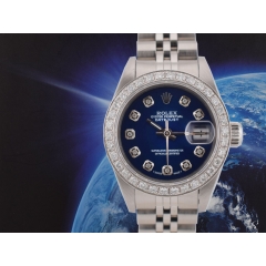 69174 Blue Dial With Big Diamonds & After Diamonds Bezel 26mm
