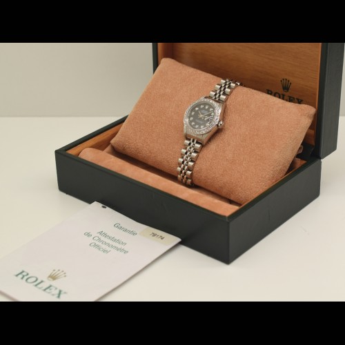 69174 Black Dial With Big Diamonds - Full Set 26mm