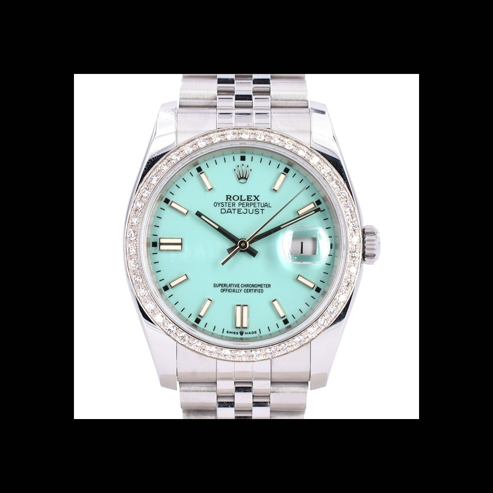 Turquoise Dial With After Diamonds Bezel - Full set 36mm